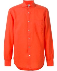 Мужская оранжевая рубашка с длинным рукавом от Aspesi