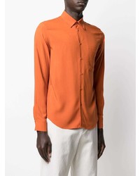 Мужская оранжевая рубашка с длинным рукавом от Sandro Paris
