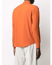 Мужская оранжевая рубашка с длинным рукавом от Sandro Paris
