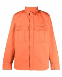 Мужская оранжевая рубашка с длинным рукавом от Diesel