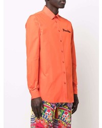 Мужская оранжевая рубашка с длинным рукавом от Moschino