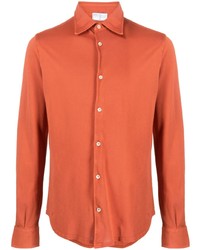 Мужская оранжевая рубашка с длинным рукавом от Fedeli