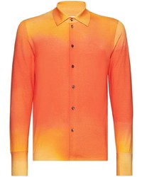 Мужская оранжевая рубашка с длинным рукавом от Ferragamo