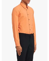 Мужская оранжевая рубашка с длинным рукавом от Prada