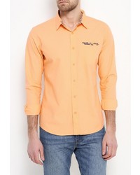 Мужская оранжевая рубашка с длинным рукавом от Fresh Brand