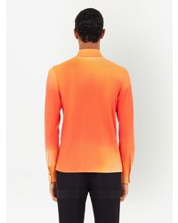 Мужская оранжевая рубашка с длинным рукавом от Ferragamo