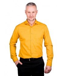 Мужская оранжевая рубашка с длинным рукавом от GREG