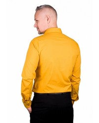 Мужская оранжевая рубашка с длинным рукавом от GREG