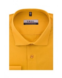Мужская оранжевая рубашка с длинным рукавом от GREG