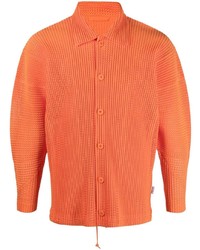 Мужская оранжевая рубашка с длинным рукавом от Homme Plissé Issey Miyake