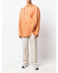 Мужская оранжевая рубашка с длинным рукавом от Jacquemus