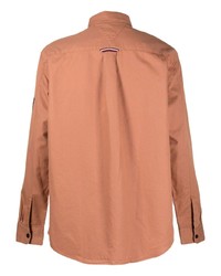 Мужская оранжевая рубашка с длинным рукавом от Tommy Hilfiger