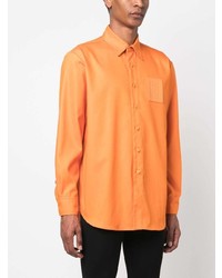 Мужская оранжевая рубашка с длинным рукавом от Raf Simons