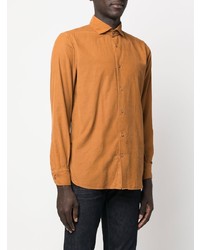 Мужская оранжевая рубашка с длинным рукавом от Glanshirt