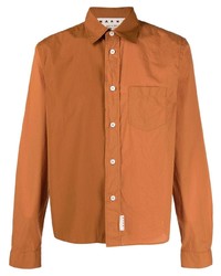 Мужская оранжевая рубашка с длинным рукавом от Marni