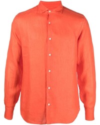Мужская оранжевая рубашка с длинным рукавом от MC2 Saint Barth