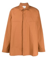 Мужская оранжевая рубашка с длинным рукавом от Nanushka