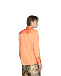 Мужская оранжевая рубашка с длинным рукавом от Dries Van Noten
