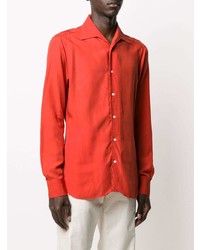 Мужская оранжевая рубашка с длинным рукавом от Barba