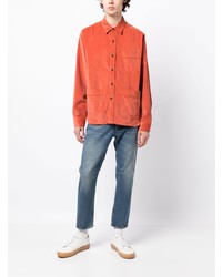 Мужская оранжевая рубашка с длинным рукавом от Paul Smith