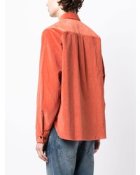 Мужская оранжевая рубашка с длинным рукавом от Paul Smith