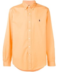 Мужская оранжевая рубашка с длинным рукавом от Polo Ralph Lauren