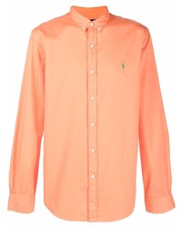Мужская оранжевая рубашка с длинным рукавом от Polo Ralph Lauren