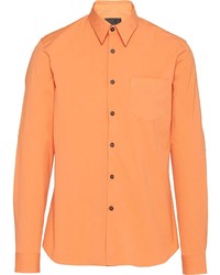 Мужская оранжевая рубашка с длинным рукавом от Prada