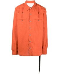 Мужская оранжевая рубашка с длинным рукавом от Rick Owens DRKSHDW