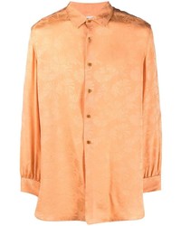Мужская оранжевая рубашка с длинным рукавом от Saint Laurent
