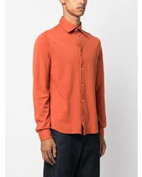 Мужская оранжевая рубашка с длинным рукавом от Fedeli
