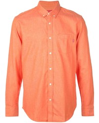 Мужская оранжевая рубашка с длинным рукавом от Supreme