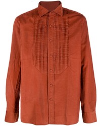 Мужская оранжевая рубашка с длинным рукавом от Tagliatore