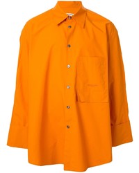 Мужская оранжевая рубашка с длинным рукавом от Wooyoungmi