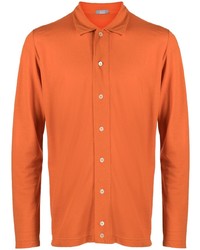 Мужская оранжевая рубашка с длинным рукавом от Zanone