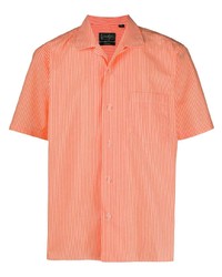 Мужская оранжевая рубашка с коротким рукавом в вертикальную полоску от Gitman Vintage