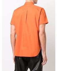 Мужская оранжевая рубашка с коротким рукавом с леопардовым принтом от Black Comme Des Garçons