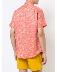 Мужская оранжевая рубашка с коротким рукавом с принтом от Onia