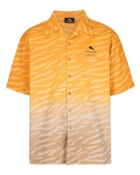 Мужская оранжевая рубашка с коротким рукавом с принтом от Mauna Kea