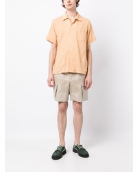 Мужская оранжевая рубашка с коротким рукавом с принтом от Engineered Garments