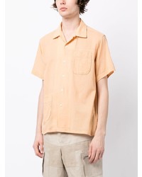 Мужская оранжевая рубашка с коротким рукавом с принтом от Engineered Garments