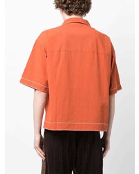 Мужская оранжевая рубашка с коротким рукавом от FIVE CM