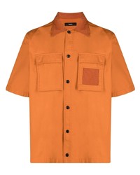 Мужская оранжевая рубашка с коротким рукавом от Diesel