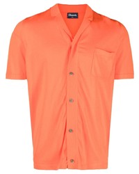 Мужская оранжевая рубашка с коротким рукавом от Drumohr