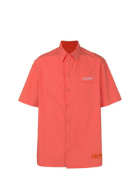 Мужская оранжевая рубашка с коротким рукавом от Heron Preston
