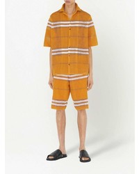 Мужская оранжевая рубашка с коротким рукавом от Burberry