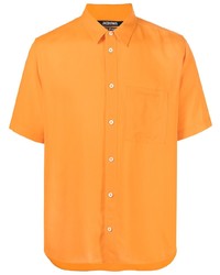 Мужская оранжевая рубашка с коротким рукавом от Jacquemus