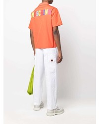 Мужская оранжевая рубашка с коротким рукавом от Moschino
