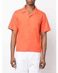 Мужская оранжевая рубашка с коротким рукавом от Moschino