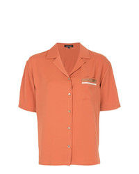 Женская оранжевая рубашка с коротким рукавом от Loveless